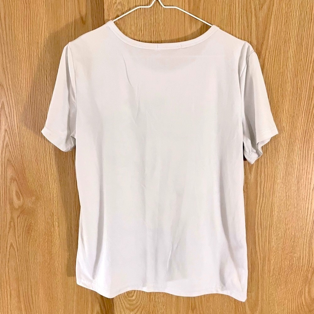 “Good Vibes” Graphic White Crew Tee Top - Picture 2 of 5